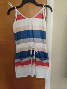Women's Small Summer Casual Striped Dress Sleeveless Strappy Dress w/ Pockets - Picture 1 of 6