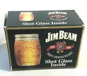 Jim Beam USA 1995 Fass Glas Stamper Schnapsglas Shot Glass 200th Anniversary
