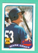 (1) MARK GRACE 1989 OPC # 297 CUBS ALL STAR ROOKIE NM CARD (H9204)