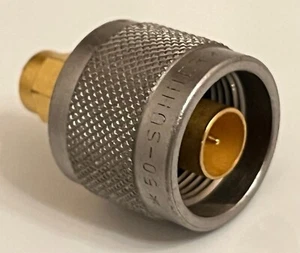 SUHNER PREMIUM N STECKER AUF SMA STECKER PRÄZISION RF KOAXIAL ADAPTER FBA10A98 - Bild 1 von 5