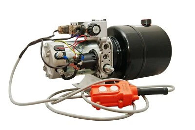 12V DC Double Acting Hydraulic Power Unit 6 Quart steel tank with Remote Control - Image 1 of 4