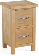 Regal Oak 2 Drawer Skinny Bedside Cabinet / Nightstand / Modern Oak Furniture
