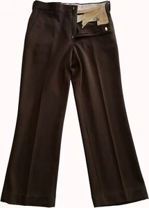 vtg 70s Sears KINGS ROAD Pants mens 33 x 29.5 Brown Disco Perm-Prest Stretch - Picture 1 of 14