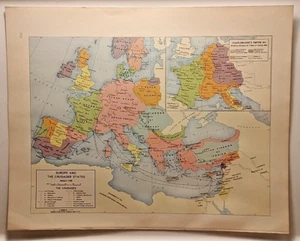 Vintage EUROPE & CRUSADER STATES 1965 MSM Rand McNally Cosmopolitan World Atlas - Picture 1 of 7
