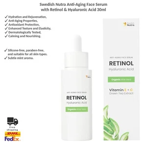 Swedish Nutra Anti-Aging Gesichtsserum mit Retinol und Hyaluronsäure 30ml - Bild 1 von 6
