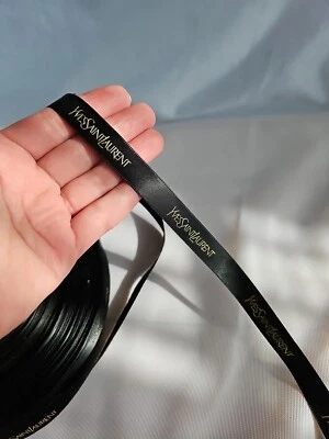 Black And Gold 1m x 15mm Yves Saint Laurent/YSL Authentic Ribbon Designer - Image 1 of 2