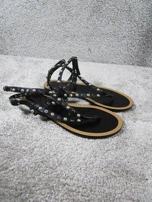 Isabel Marant Audrio Sandals Womens Size 37 Eu 6.5 us Black Studded Gladiator - Image 1 of 4