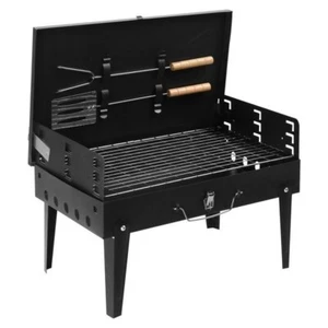 BBQ Barbecue Grill Portable Fold Charcoal Stove Camping Garden Outdoor Case Set - Picture 1 of 19