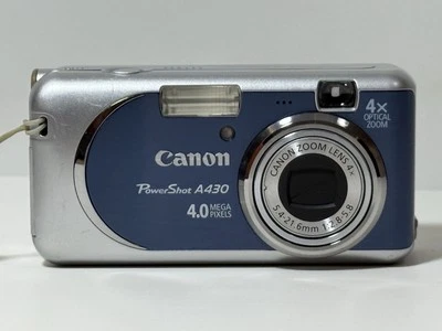 Canon PowerShot A430 4.0MP Digital Camera Silver /Lens Error FOR PARTS Or REPAIR - Image 1 of 4