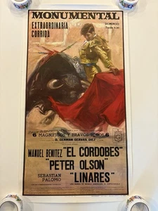 "Póster laminográfico torero español 1964 - impreso en España Soler - 38"" x 21" - Imagen 1 de 12