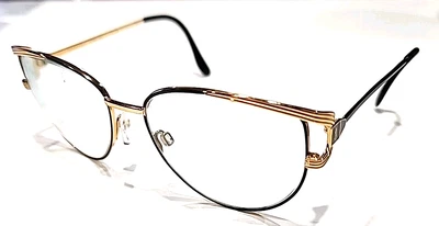 Anteojos Yves Saint Laurent 4003 de metal dorado negro 56-16 135 sin almohadilla nasal Foto 1 de 4