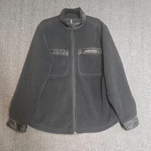 Vineyard Vines Fleece Jacket Full Zip Collared Black Outdoor Sz Medium - Picture 1 of 9