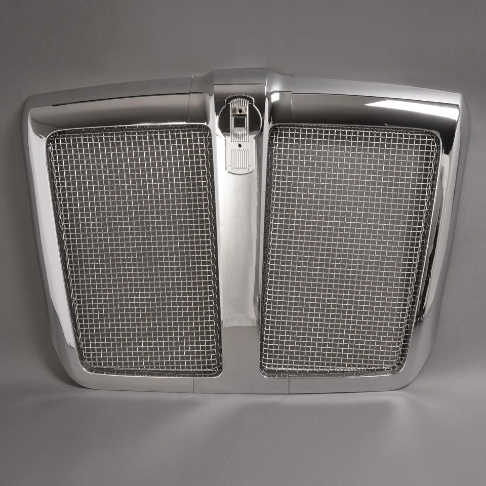 Marco de rejilla cromada delantera con repuesto de red de malla para Kenworth T680 2014-2022 Foto 1 de 4