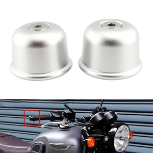 Lenkerendstecker Kappe Handgriff 2 Stück passend Street Twin Cup Speed T100 T120 silber - Bild 1 von 10