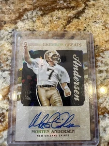2021 Panini Playoff Morten Anderson Gridiron Greats Gold Cracked Ice Auto Saints - Picture 1 of 2
