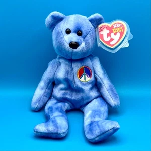 TY Beanie Baby - PEACE 2003 der Bär (blaue Version) (8,5 Zoll) - Bild 1 von 1