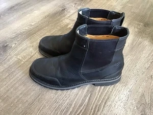 Timberland Mens Size 12 Wide Squall Canyon Waterproof Chelsea Boot Black Leather - Picture 1 of 12