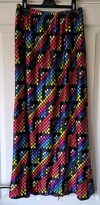 Vintage Retro 1970s M&S Long Rainbow Dots Skirt & Scarf/Belt - Approx Sz 14 - Picture 1 of 8