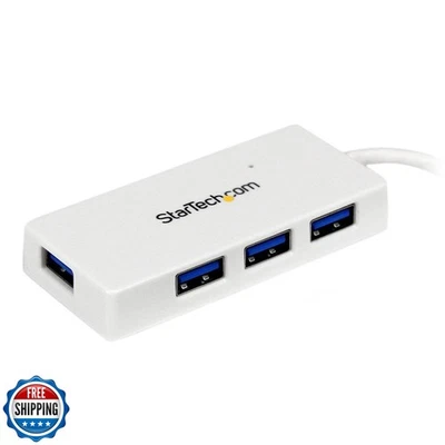 StarTech.com 4 Port USB 3.0 Hub - 5Gbps - Multi Port USB Hub w/ Built-in Cabl - Image 1 of 2