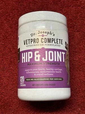 VetPro Dog Hip & Joint Supplement Pain & Inflammation Relief 120 Chews Exp 4/27 - Image 1 of 2