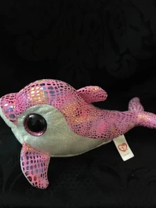 Ty Beanie Boo Sparkles 6" Ojo de Delfín Brillo Sin Colgar Etiqueta Peluche Juguete de Peluche - Imagen 1 de 2