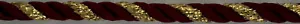 1/4 Zoll Burgund Metallic Gold Gestreifte Kordel Seil Stoff Borte 7 Yards - Bild 1 von 1