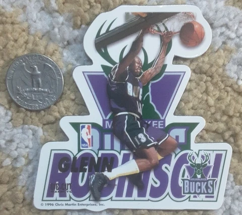 Glenn Robinson Milwaukee Bucks NBA basketball die-cut Fridge Magnet NOS 1996 Cover