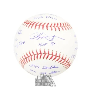 Chipper Jones Stats Autographed Official MLB Baseball BAS COA (16 Inscriptions) - Picture 1 of 5