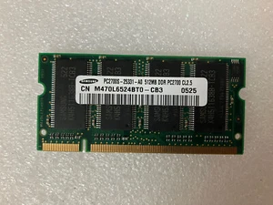 ~ SAMSUNG 512MB DDR-333 PC-2700S M470L6524BT0-CB3 LAPTOP SO-DIMM DDR1 RAM - Picture 1 of 3