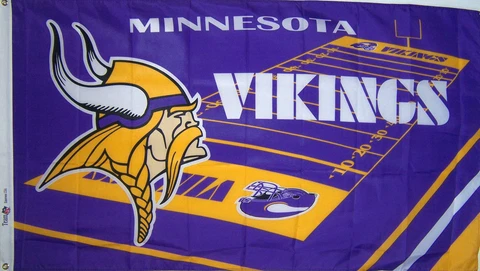 Genuine Licensed NFL MINNESOTA VIKINGS FIELD DESIGN BANNER FLAG NEW 3 X 5ft Cover