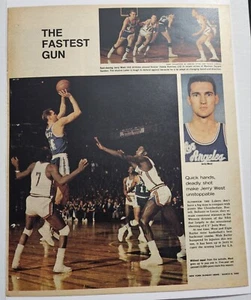 Vintage 1966 LA Lakers Jerry West "The Fastest Gun" Newspaper Print - Picture 1 of 1