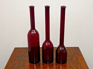 19.5"x4" Red Glass Vases - Picture 1 of 12