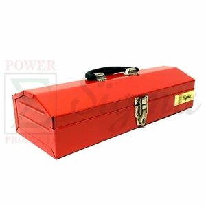 Sigma Portable Steel Tool Box Red W/ Handle & Lock 16-1/4"W x 6-1/8"D x 3-7/8"H - Picture 1 of 6