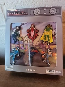 Juego de 6 prendedores esmaltados Wanda Vision de Marvel Studios 10320 escena de Halloween caja abierta - Imagen 1 de 2