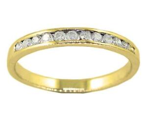 1/4Ct Round Diamond Engagement Wedding Ring Channel Set 14Kt Yellow Gold SZ 4-10