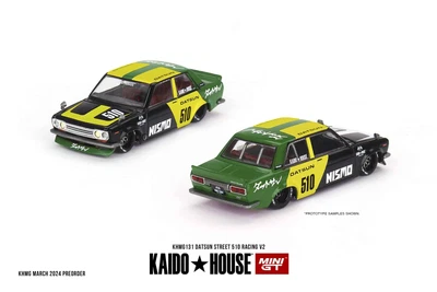 Mini GT KHMG131 Kaido House Datsun Street 510 Racing V2 Die Cast 1/64 - Immagine 1 di 3