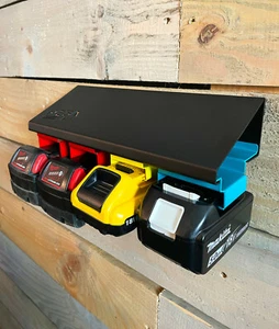 Power Tool Battery Storage Holder Racking Milwaukee M18 Dewatt Makita Drill DIY - Picture 1 of 14