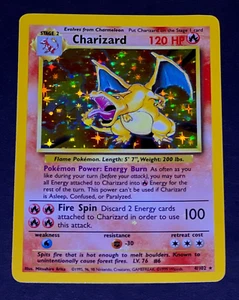 1999 Pokemon CHARIZARD Base Set HOLO BLEED Misprint ERROR Card 4/102 Rare WotC - Picture 1 of 3