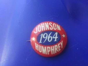 Original Lyndon Johnson Pin Back Campaign president Button1 964 Hubert Humphrey - Picture 1 of 2