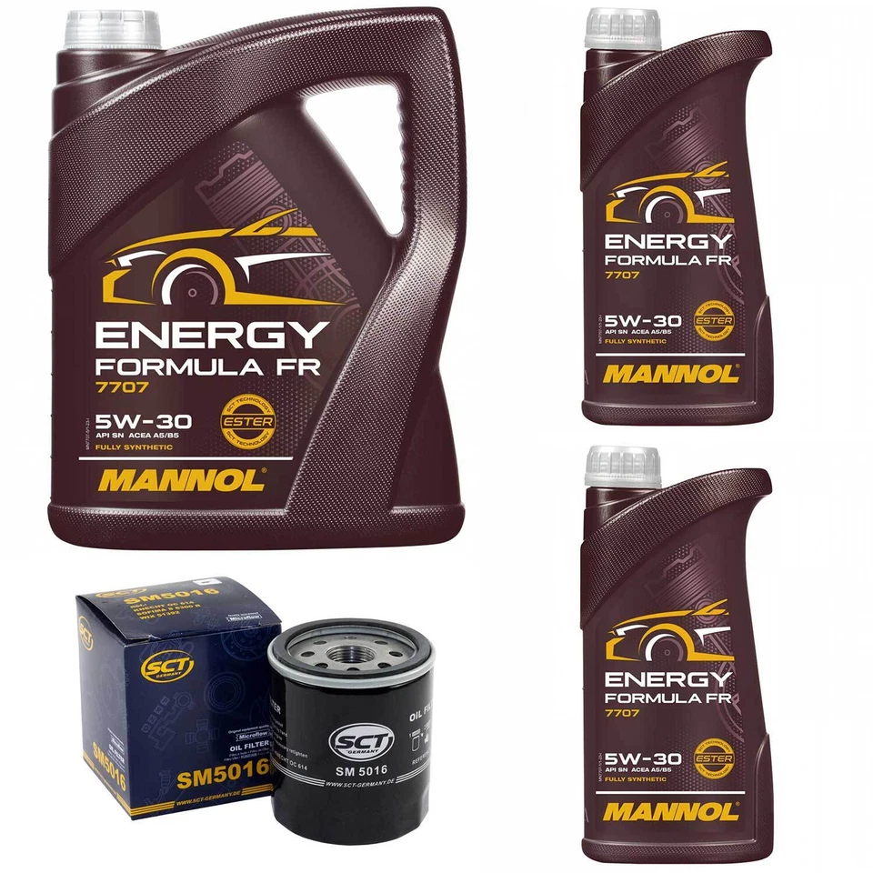 Motoröl Set MANNOL 5W30 API SN 7 Liter + Ölfilter für Ford Transit Bus 2.2 TDCi