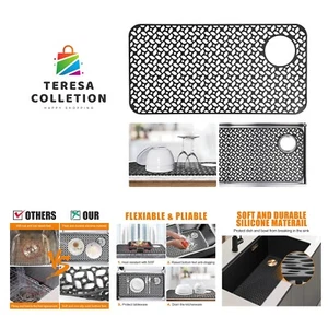 Silicone Sink Mat, Black Sink Protectors for Kitchen Sink Grid Accessory, 1 P... - Picture 1 of 9