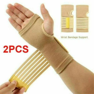Wrist Band Brace Wrap Support Carpal Tunnel Bandage Sprain Arthritis Gym Sport - Picture 1 of 12