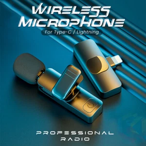 Wireless Lavalier Microphone Mini Mic For iPhone Samsung iPad Vlog Live Stream - Picture 1 of 13