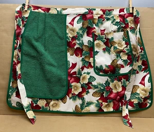 NWOT Cooking Apron w/Pocket & Attached Hand Towel, 100% Cotton, 22" x 20" + Ties - Picture 1 of 7