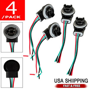 4pcs For Front Turn Signal Park Pigtail Wire Female Socket 3157 S Two Harness US