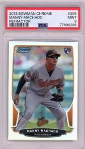 Manny Machado #205 (RC) - 2013 Bowman Chrome Rookie Refractor Card PSA 9 Mint - Picture 1 of 2