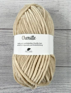 100g Wolle Pro Lana Chenille Strickgarn 05 Beige Häkeln Stricken Baby Kind - Bild 1 von 2