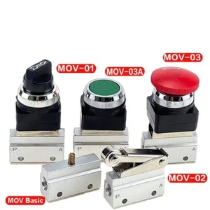 MOV-01 MOV-02 MOV-03 MOV-03A Pneumatic Mechanical Valve 2 Way 2 Position 1/8" - Picture 1 of 26