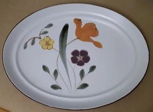 Hello Spring by Noritake 14x10.5 Inch Oval Platter Orange Purple Yellow Flowers - Picture 1 of 2