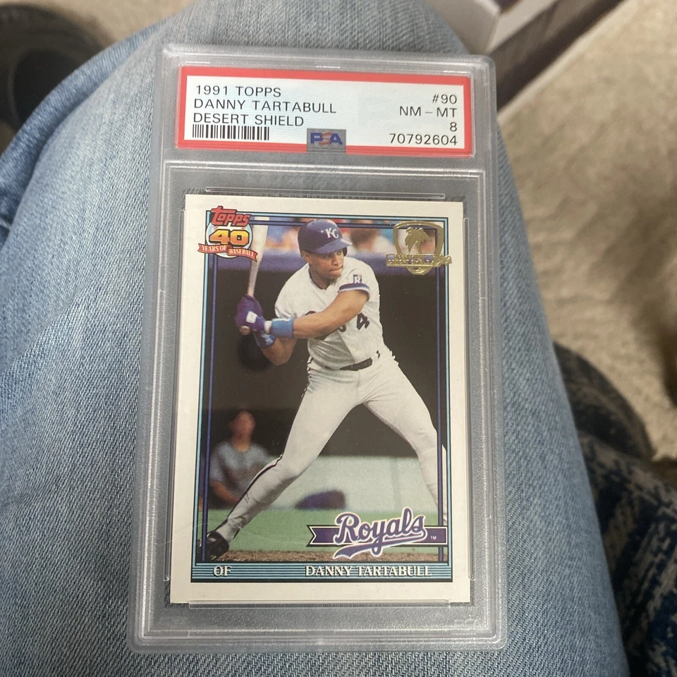 1991 TOPPS DESERT SHIELD #90 DANNY TARTABULL PSA 8 AUTHENTIC - Image 1 of 1
